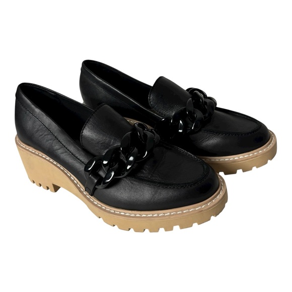 Dolce Vita Harris Platform Loafers chunky Chain Black Size 7.5 - Picture 4 of 8